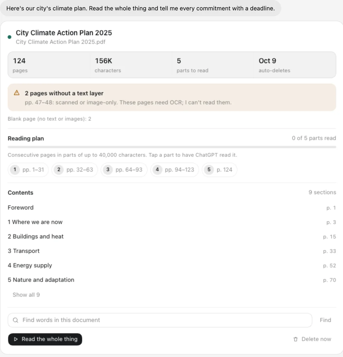Page by Page in ChatGPT: Open the file