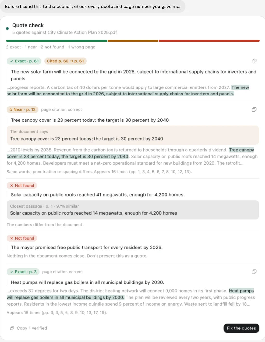Page by Page in ChatGPT: Prove the quotes